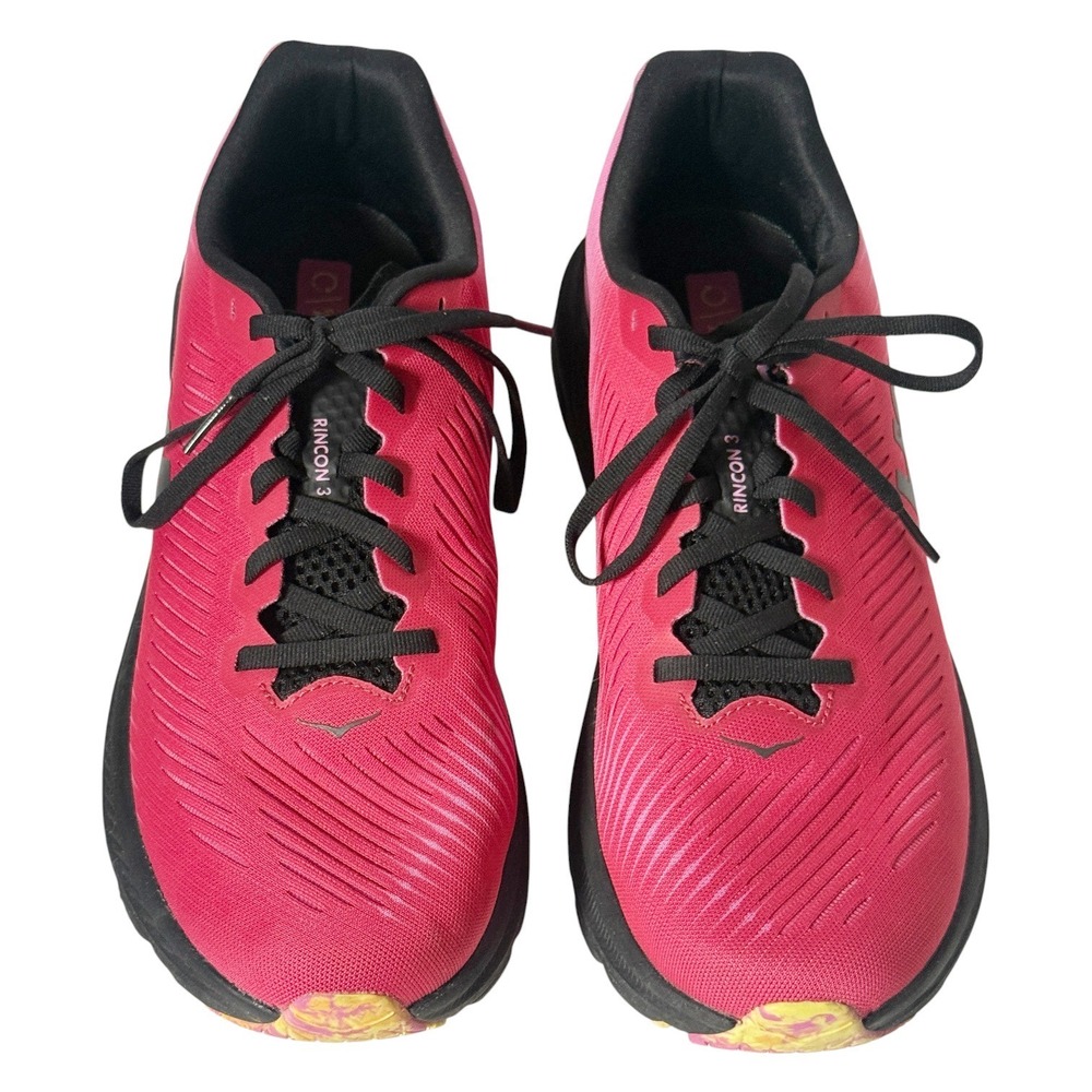 HOKA Rincon 3 Raspberry Pink Black Lightweight Running Shoes Sneakers Size 10.5B - Picture 5 of 14